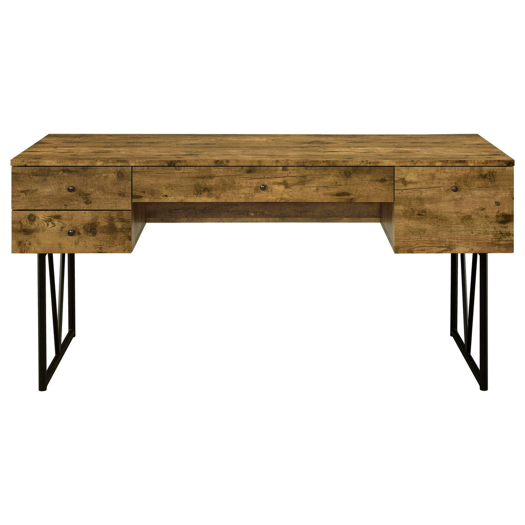 Analiese 63-inch 4-drawer Writing Desk Rustic Nutmeg