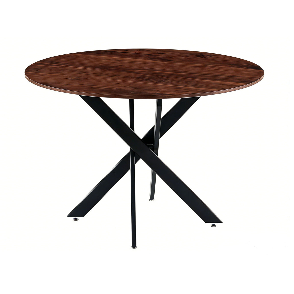 Mid-Century Dining Table For 4 - 6 People With Round Table Top, Pedestal Dining Table, End Table Leisure Coffee Table, Cross Leg