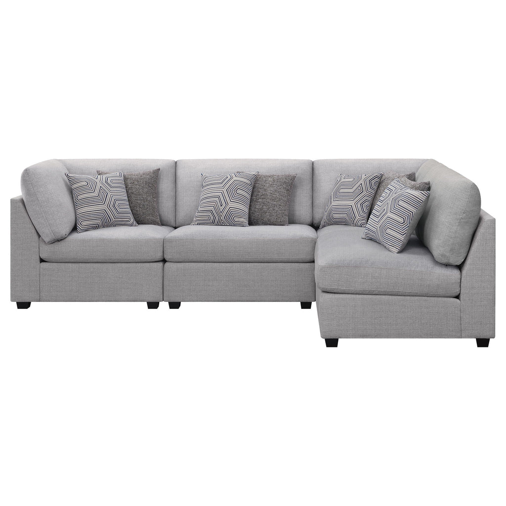 Cambria 4-piece Upholstered Modular Sectional Sofa Grey