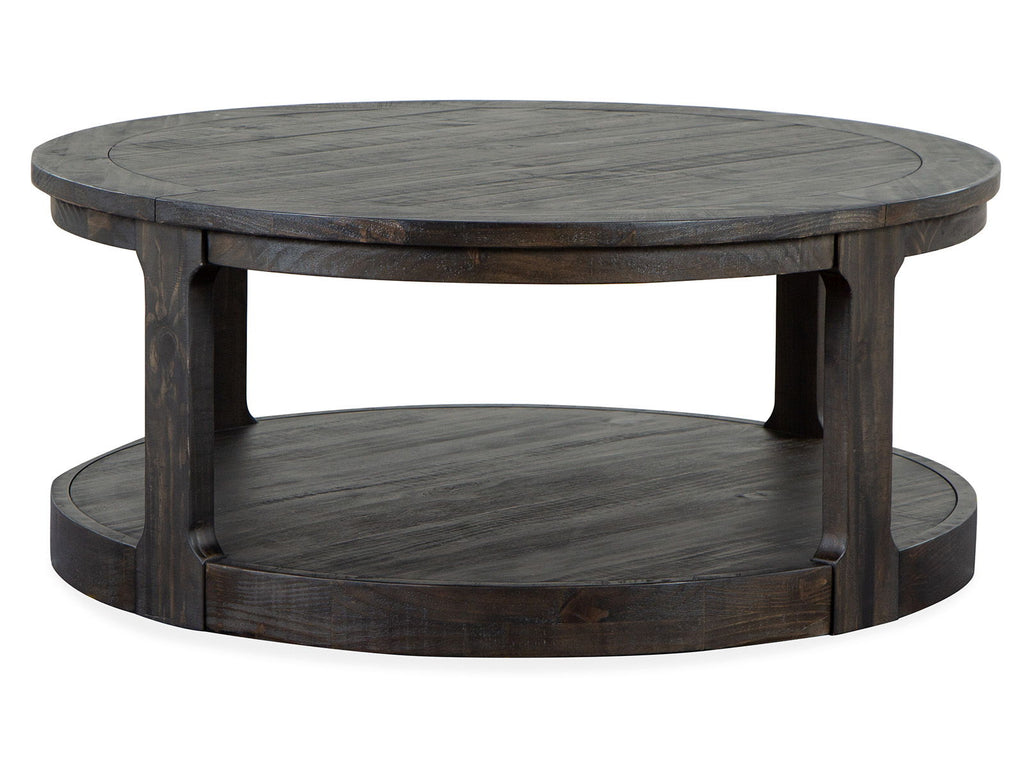 Boswell - Round Cocktail Table (With Casters) - Peppercorn