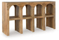 Luzmanacy - Console Sofa Table - Natural Brown