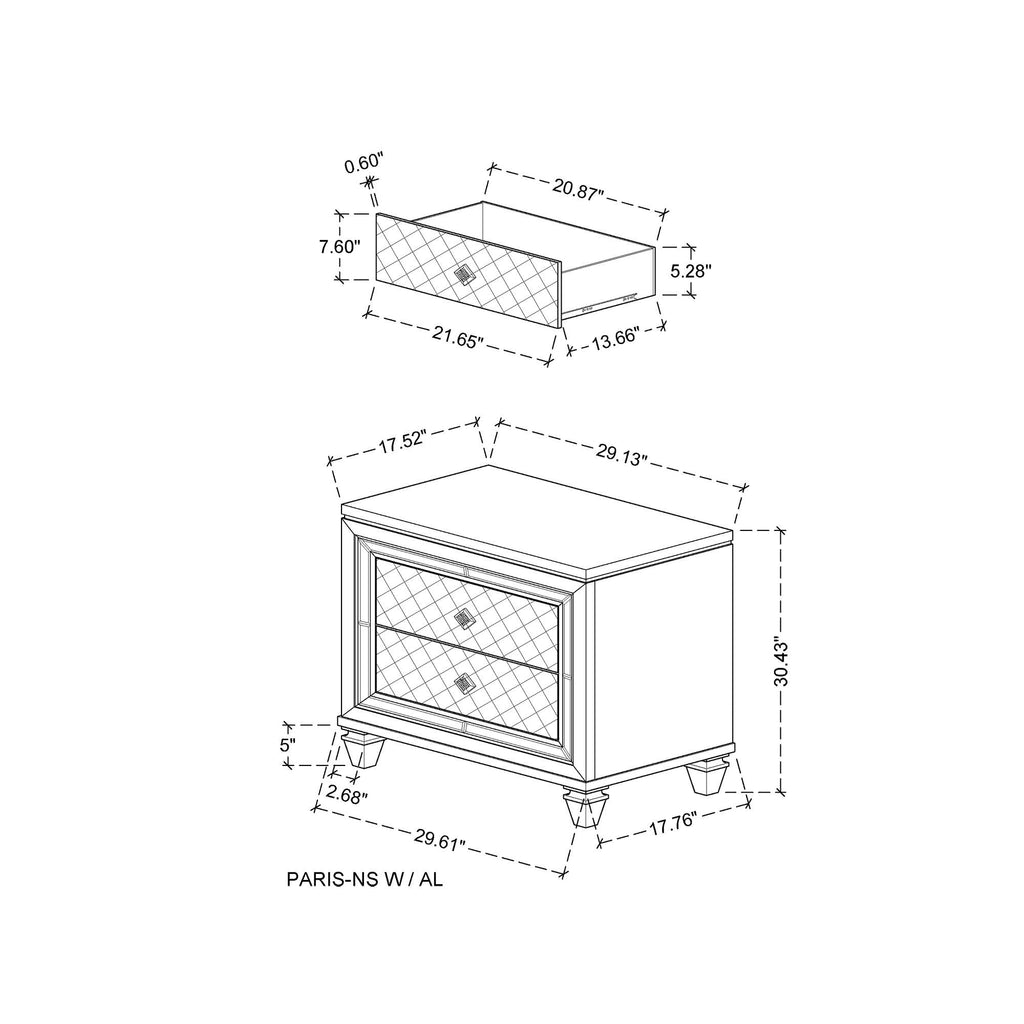 Cross - Glam Nightstand - Champagne