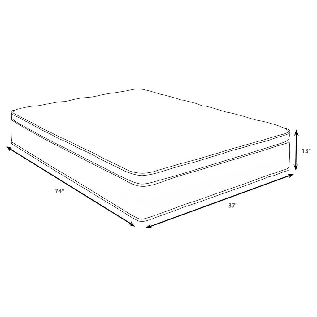 Sommet 13-inch Twin Bamboo Euro Top Memory Foam Hybrid Mattress
