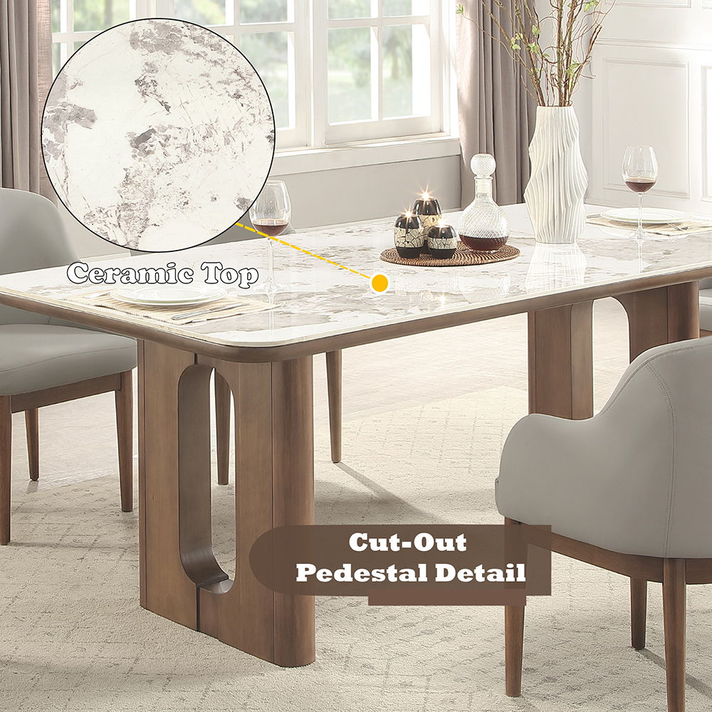 Harvey - Dining Table With Ceramic Top - Walnut