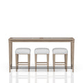 Glass Console Table With 3 Stools - Frosted