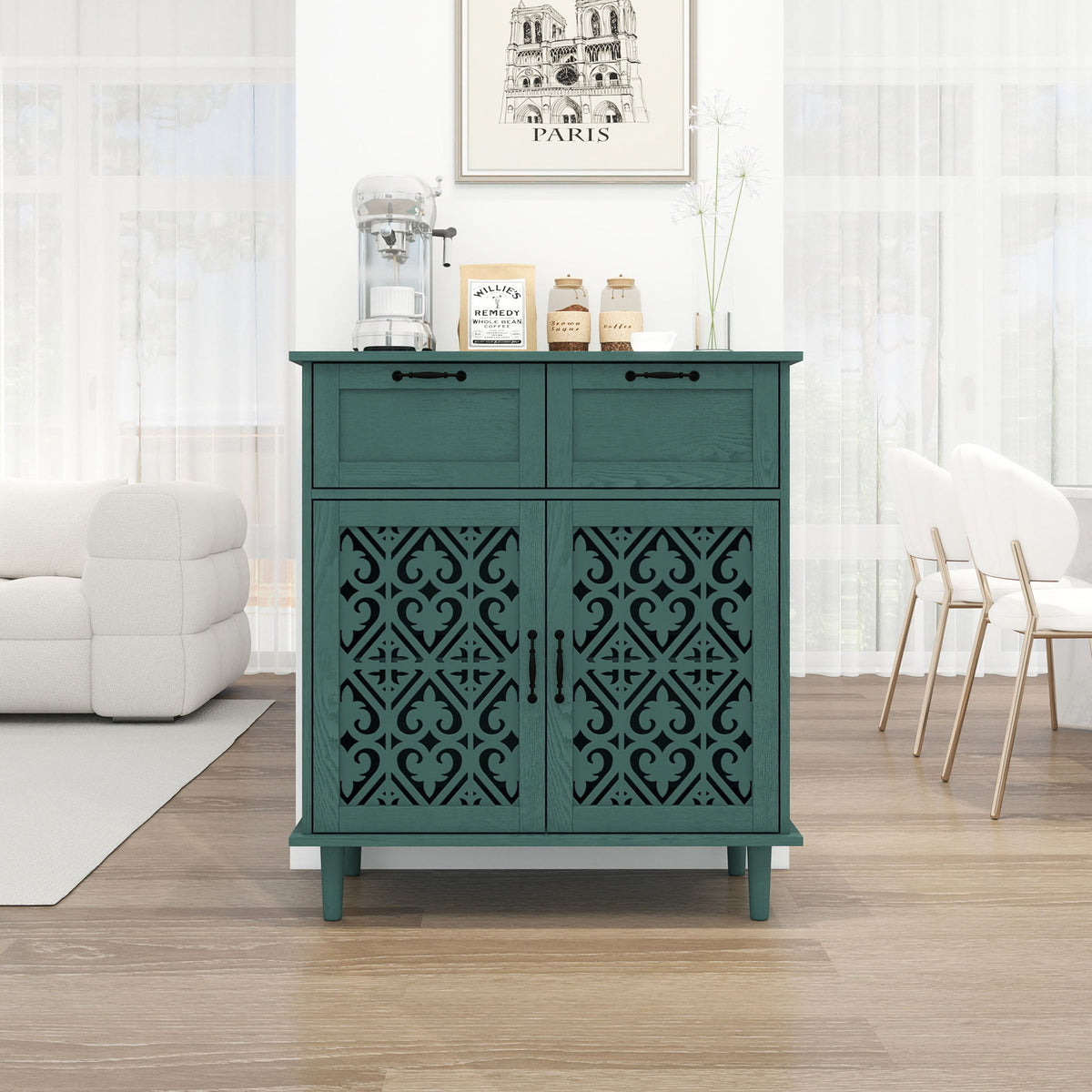 2 Door 2 Drawer Elegant Cabinet