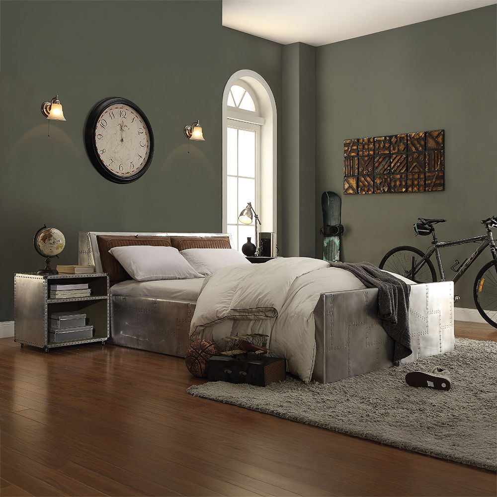 Brancaster - Nightstand With USB - Aluminum