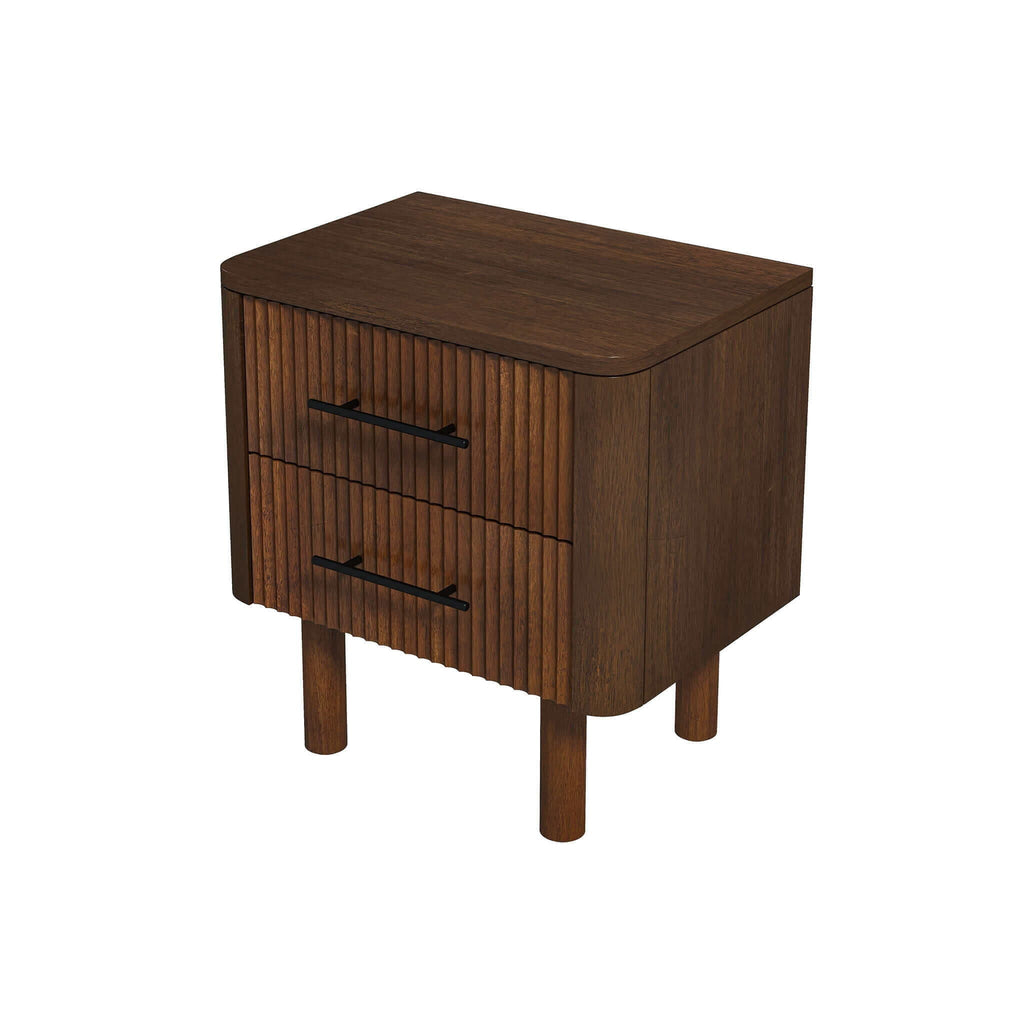 Logan - Nightsd Bed Side Tables With 2 Drawers - Brown