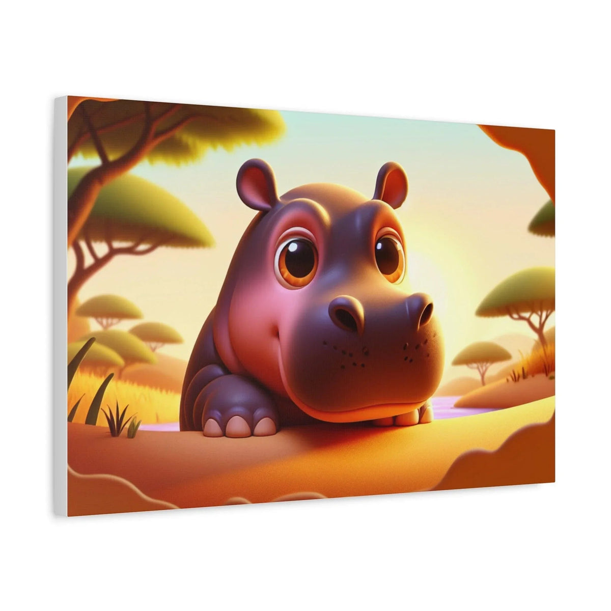 Canvas Hippo Print