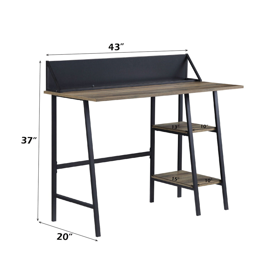 Garima - Writing Desk - Rustic Oak & Black