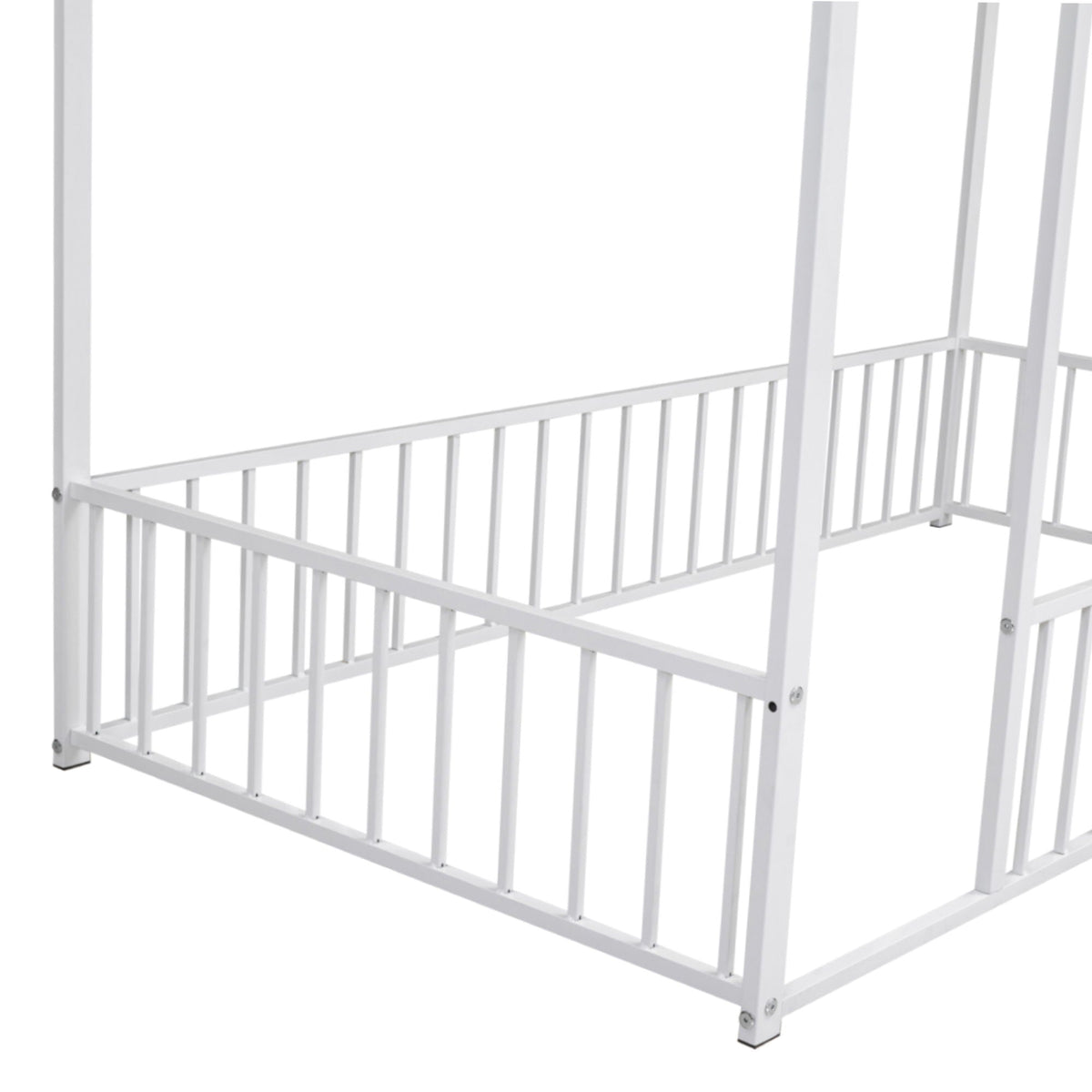 Metal Bed House Bed Frame With Fence