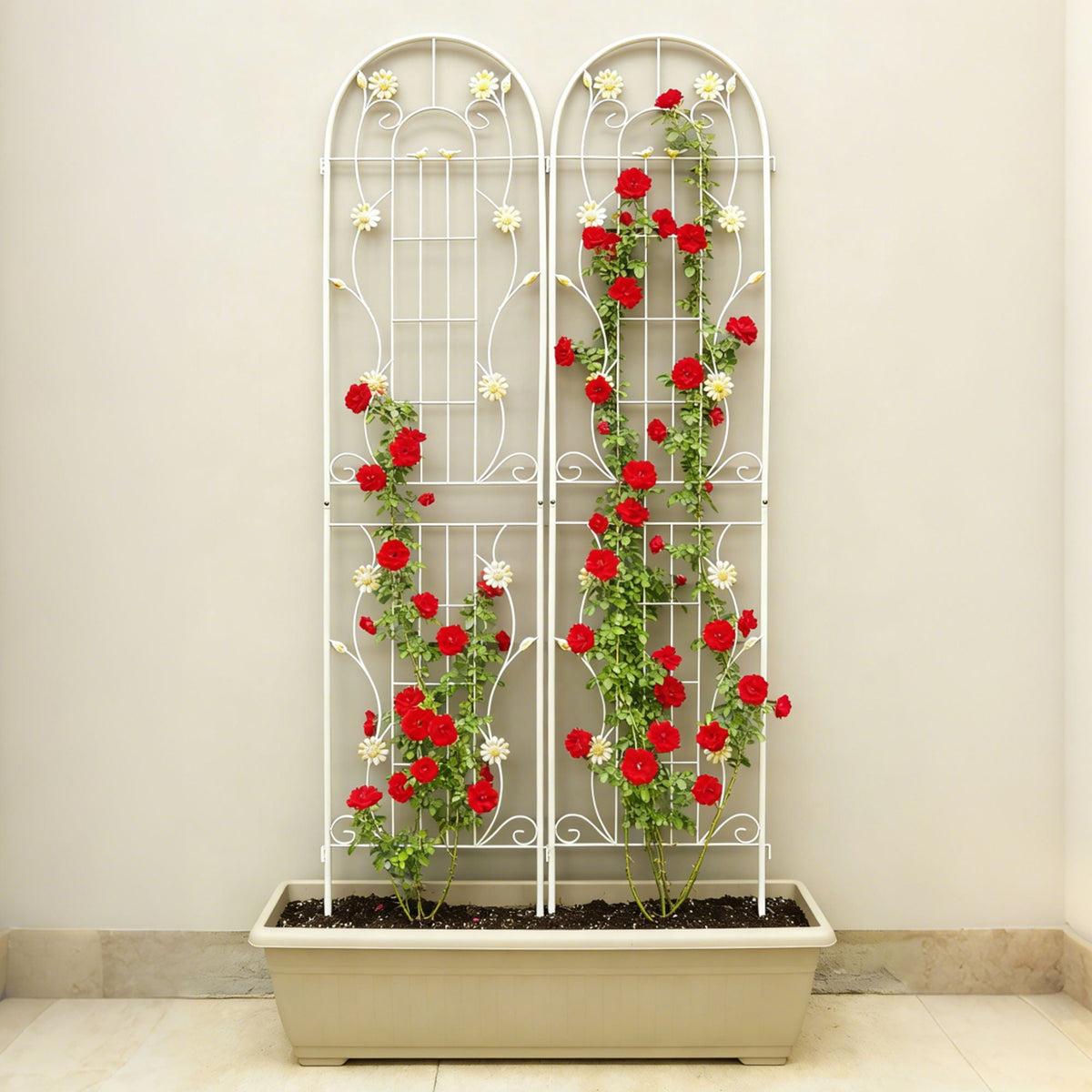 Metal Garden Trellis Rustproof Trellis For Climbing Plant Outdoor Flower Support