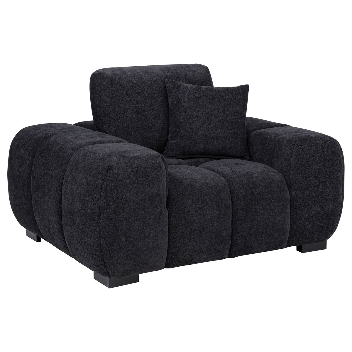 Octavia Upholstered Track Arm Accent Chair Black