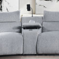Fullar - Modular Console With Wireless Charger - Light Gray Chenille