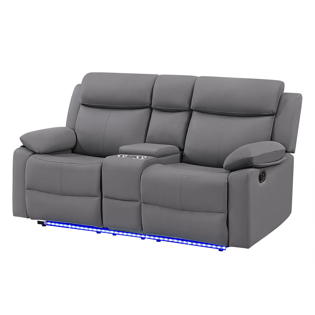Blanche - Console Reclining Loveseat With LED Lights And Speakers