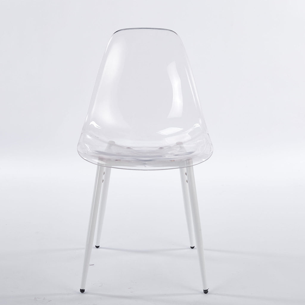 Transparent Dining Chair (Set of 4) - Matte White