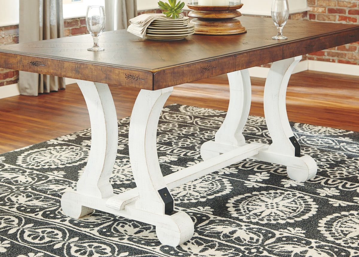 Valebeck - Rectangular Dining Room Table - White / Brown
