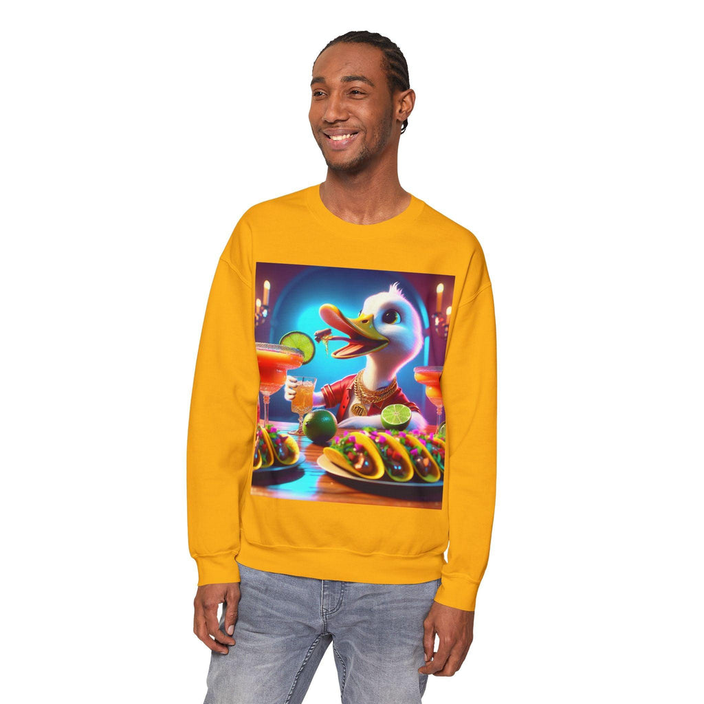 Sweatshirt: Gangster Duck Taco and Margarita Party Seasonal Seller Unisex Heavy Blend