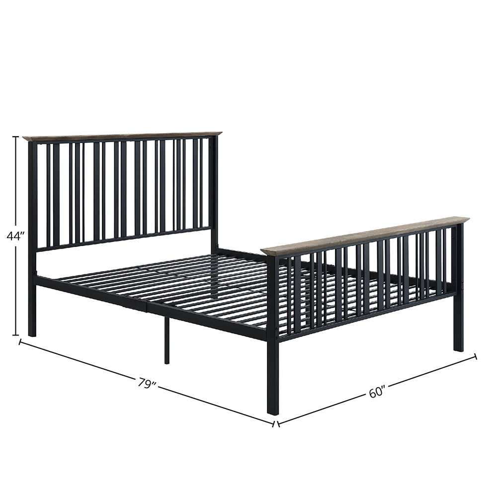 Zudora - Full Bed - Antique Oak & Black