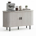 47 Inch Fluted Sideboard Buffet Cabinet with Tambour Sliding Doors and Metal Legs
