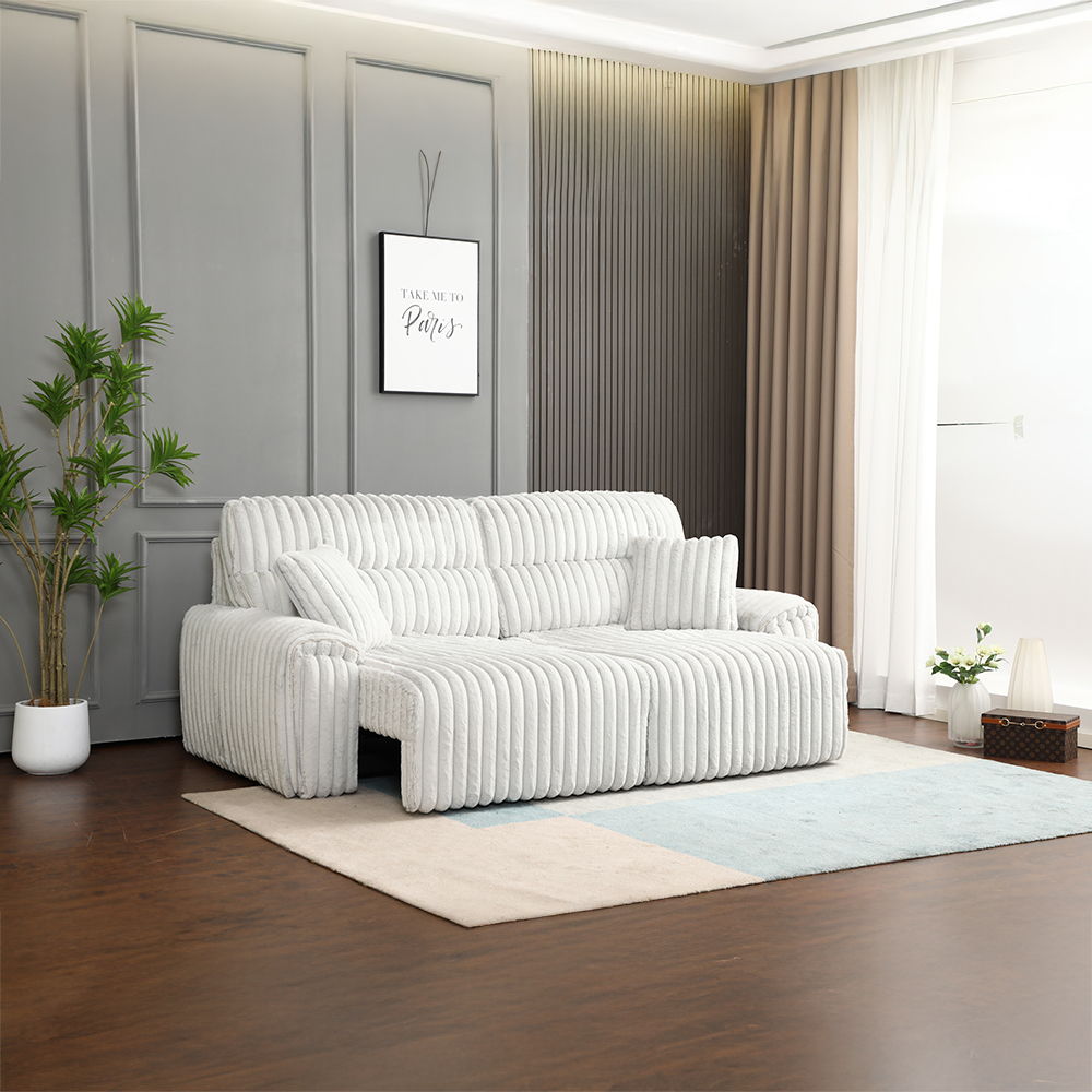 Jaya - Power Motion Sofa With Sleeper & USB Port - Mondo Gray Corduroy