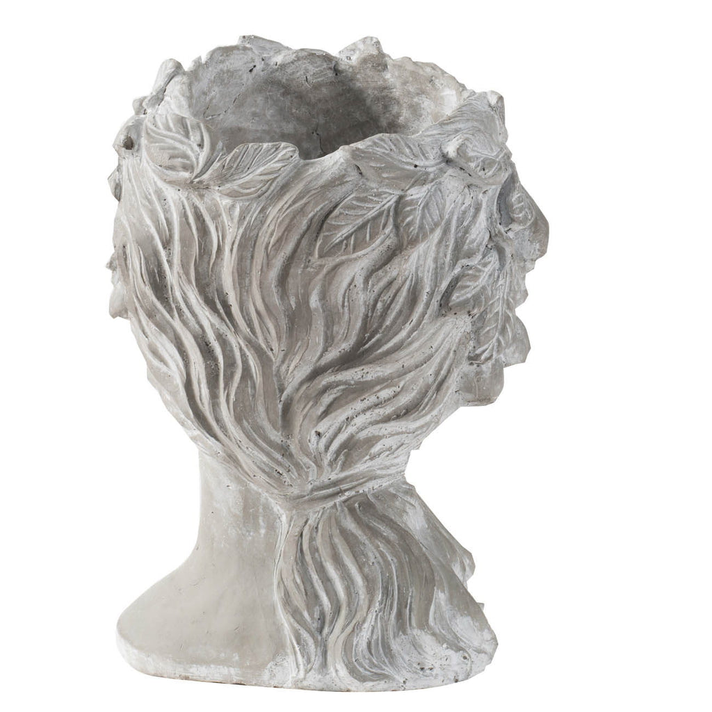 Cement Bust Wall Planter Indoor Outdoor Home Garden Decor, 8 - Gray
