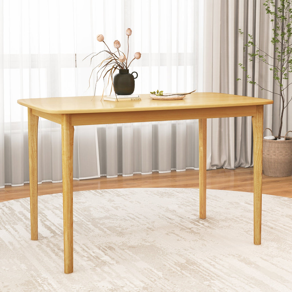 48 Inch Solid Wood Dining Table with Rubber Wood Supporting Legs for Kitchen Dining Room