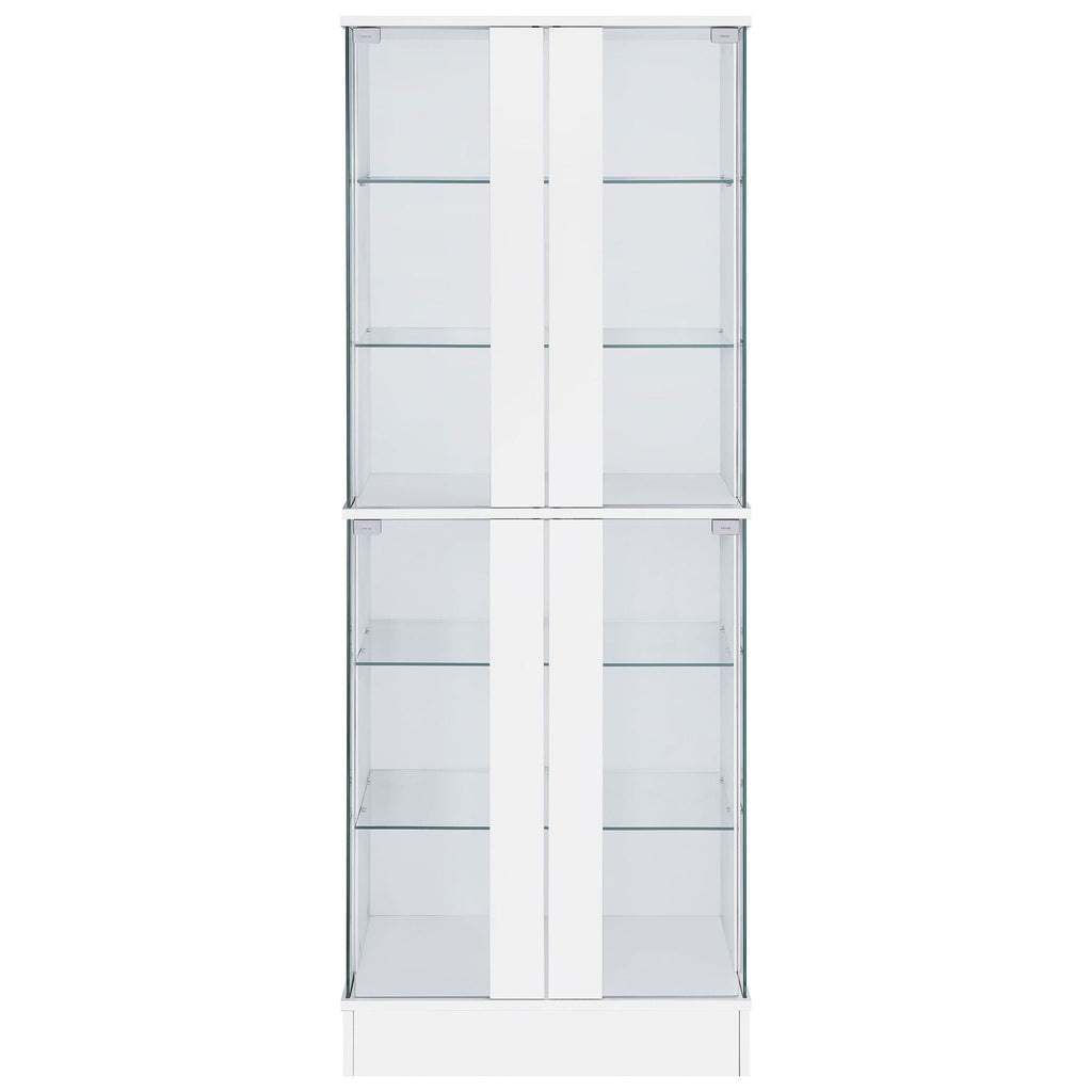 Cabra 4-door LED Curio Display Cabinet White High Gloss