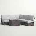 Modular 4 Person Outdoor Seating Group With Cushions - Espresso