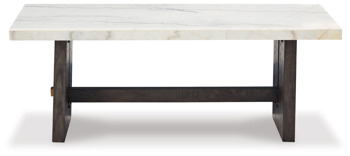 Burkhaus - Rectangular Cocktail Table - White / Dark Brown