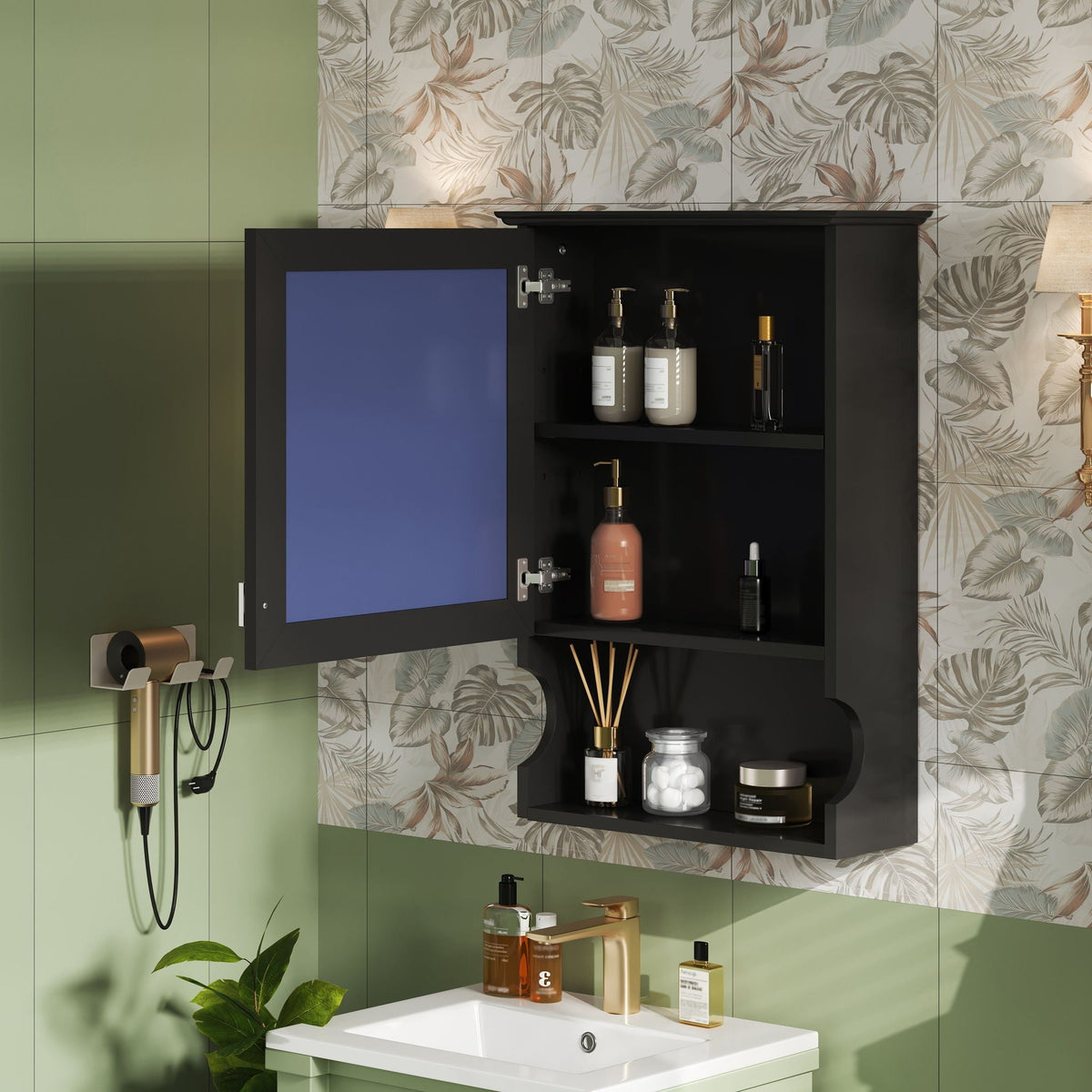 Wall Mounted Bathroom Storage Cabinet With Mirror, Soft Closing Hinges
