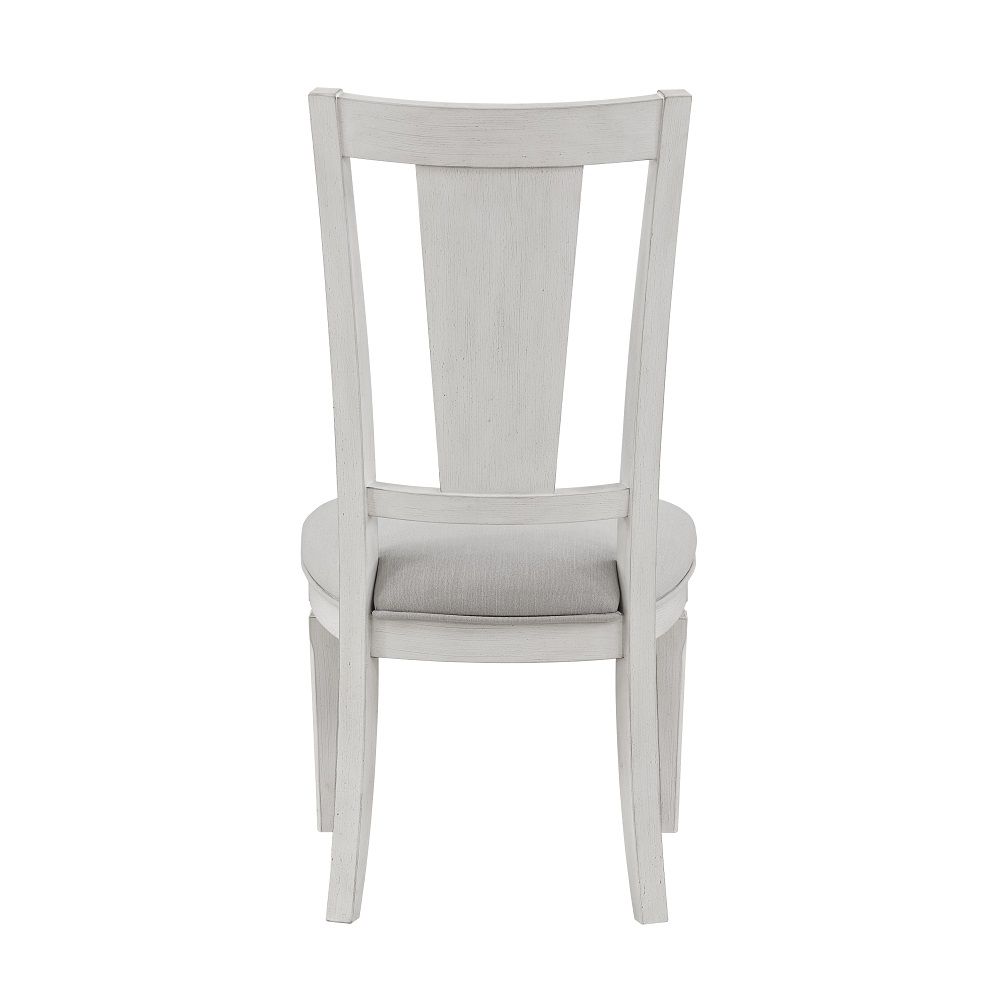 Katia - Side Chair (Set of 2) - Light Gray Linen & Weathered White