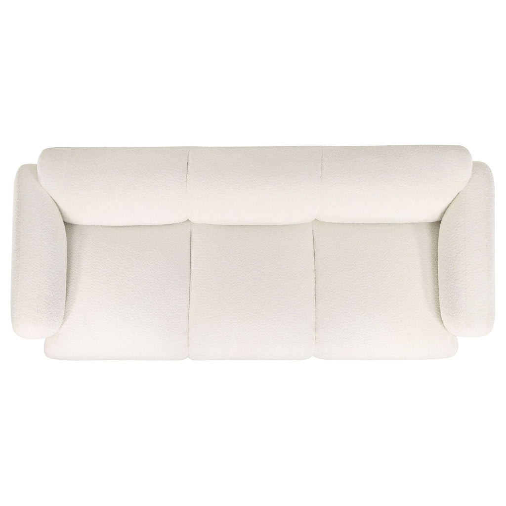 Dorset 2-piece Upholstered Round Track Arm Sofa Set White