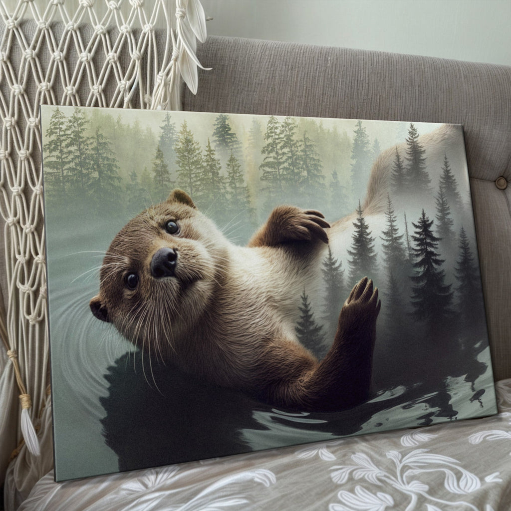 Otter Double Exposure Wall Art