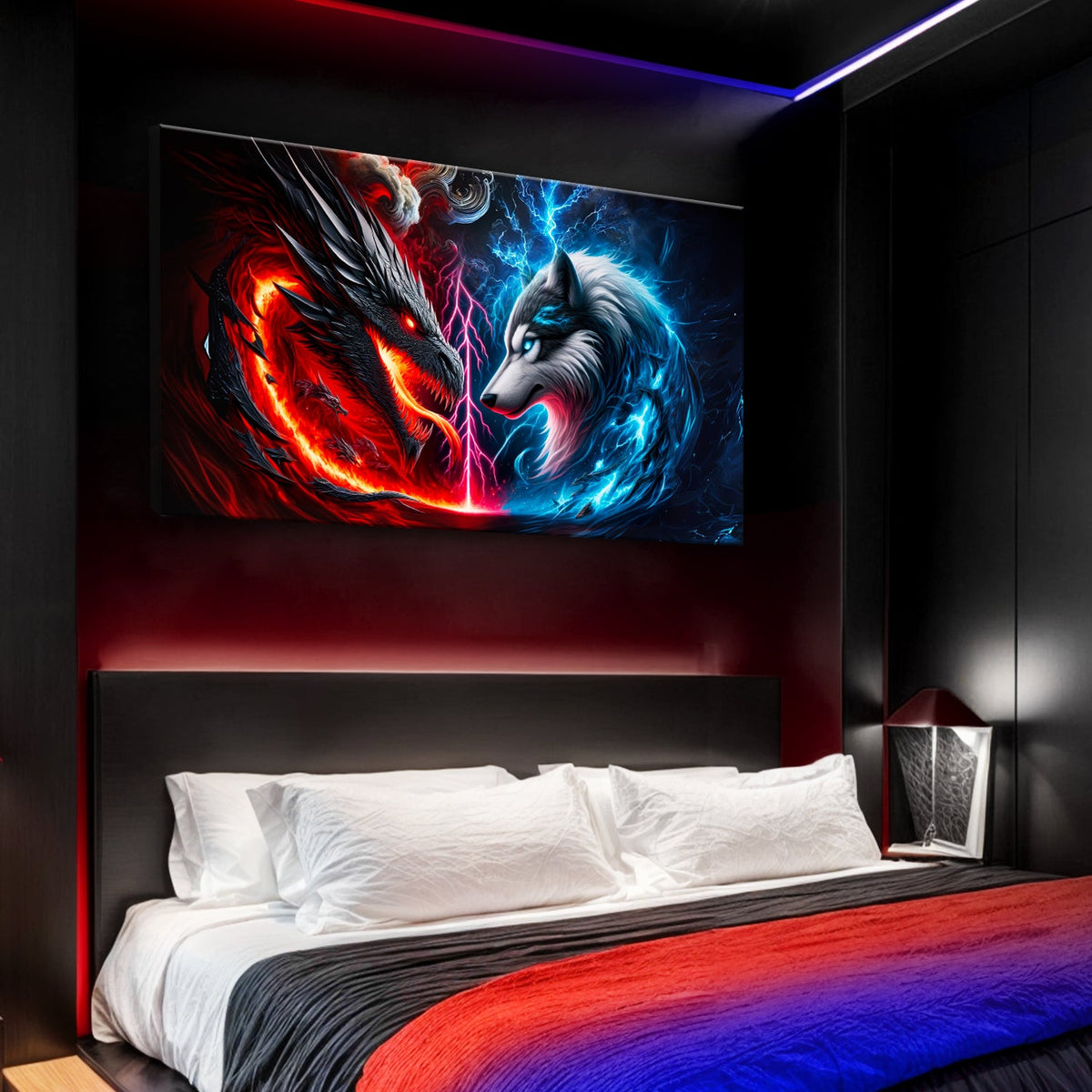 Dragon and Wolf Wall Art VI