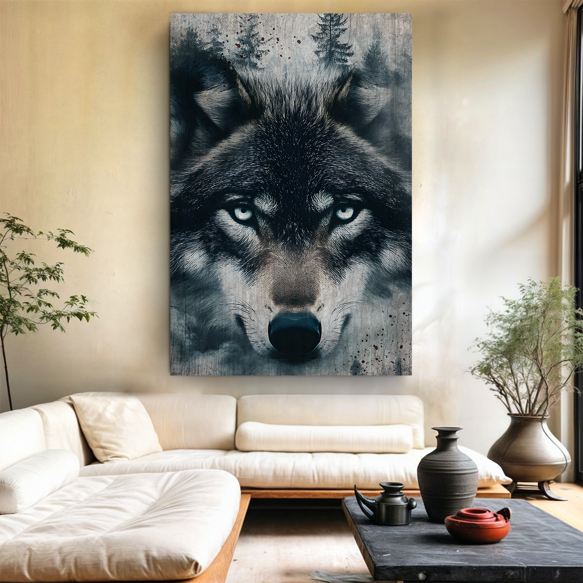 Wolf Double Exposure Wall Art III