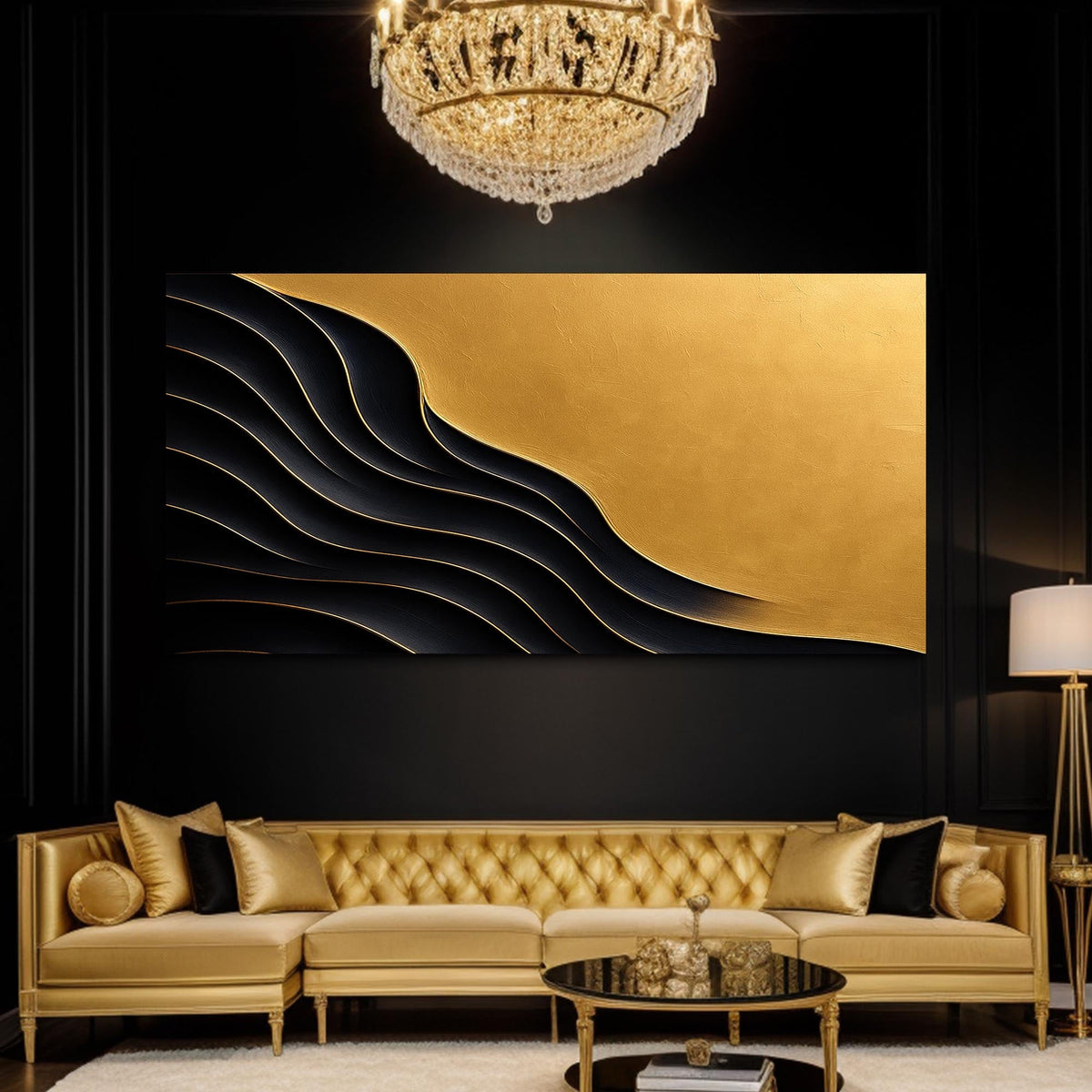 Black And Gold Minimalist Abstract XI