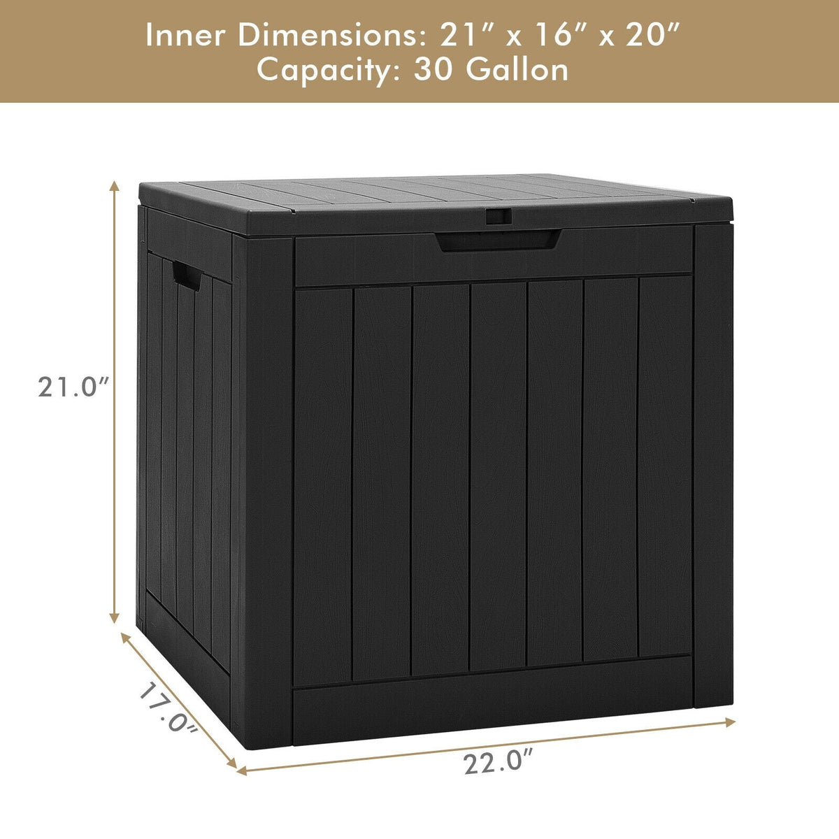 30 Gallon Deck Box Storage Container Seating Tools