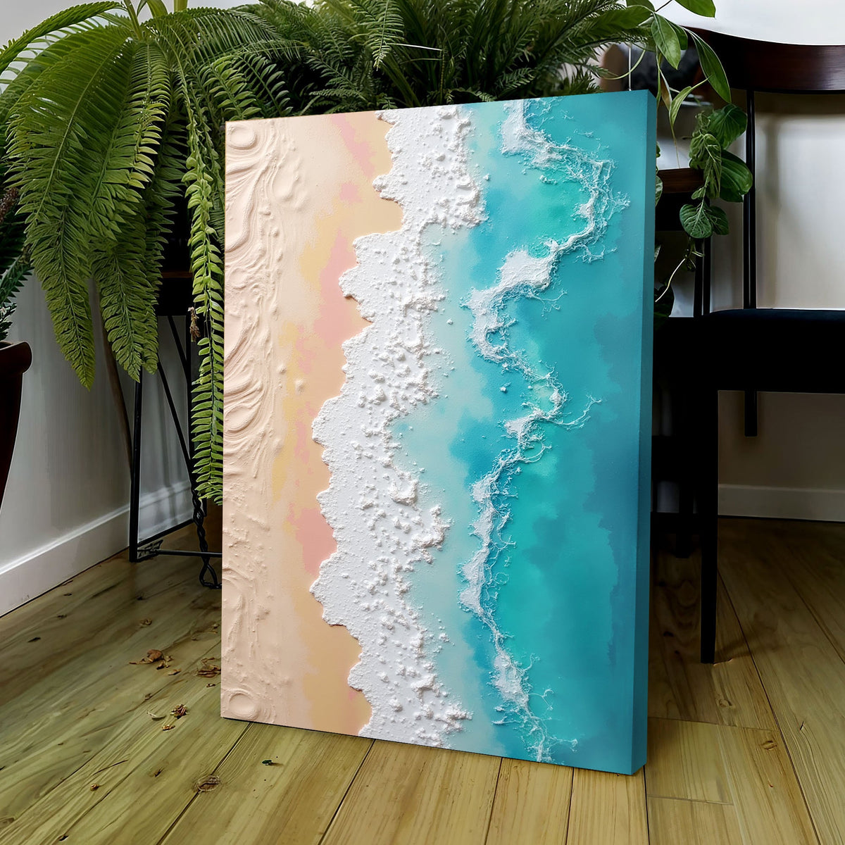 Minimalist Pink and Blue Ocean Wall Art