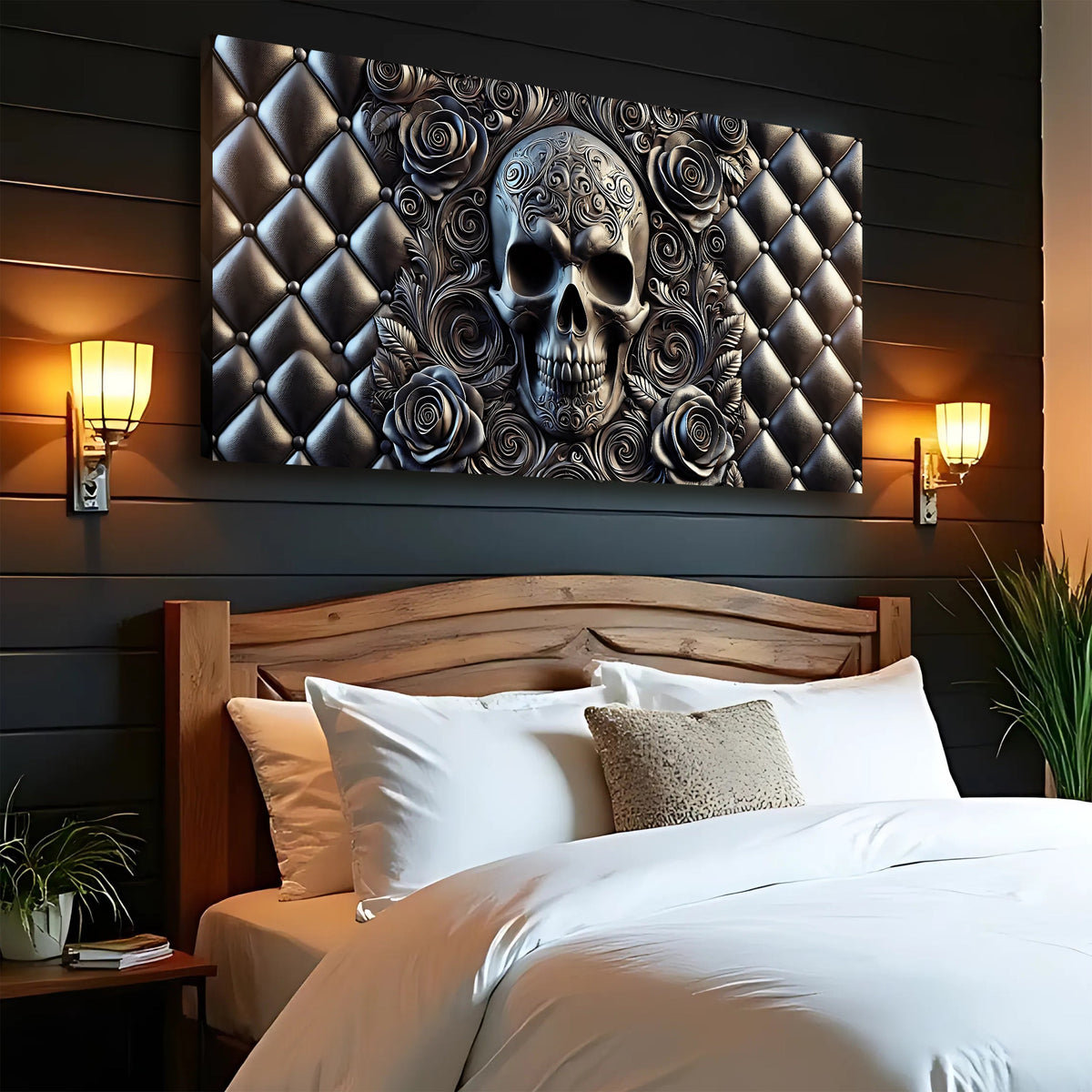 Rose And Skull Wall Art IV