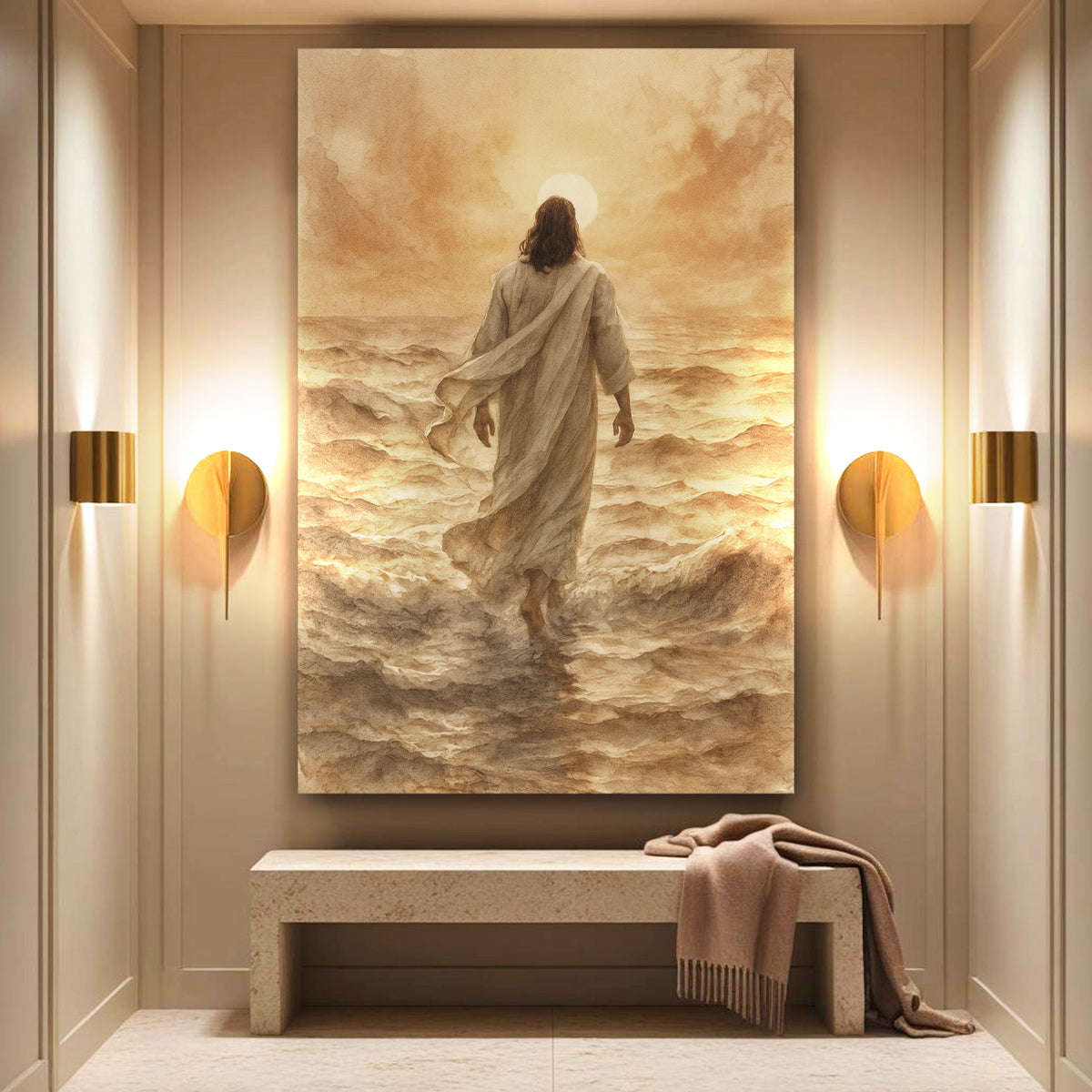 Jesus Christ Walking On Water Faith Wall Art VI