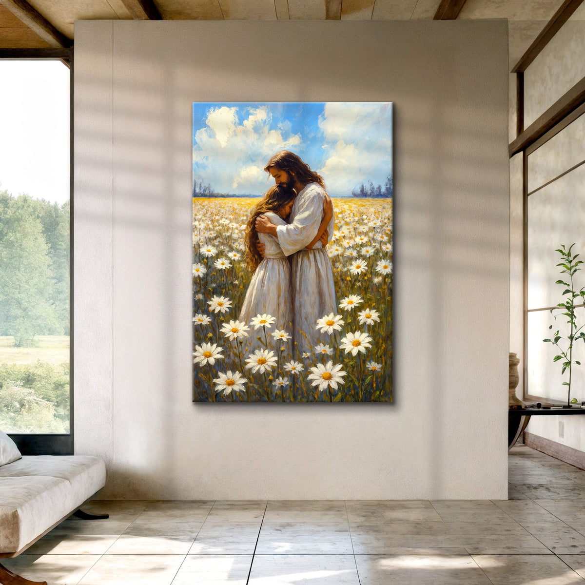 Jesus Hugging Woman Faith Wall Art II