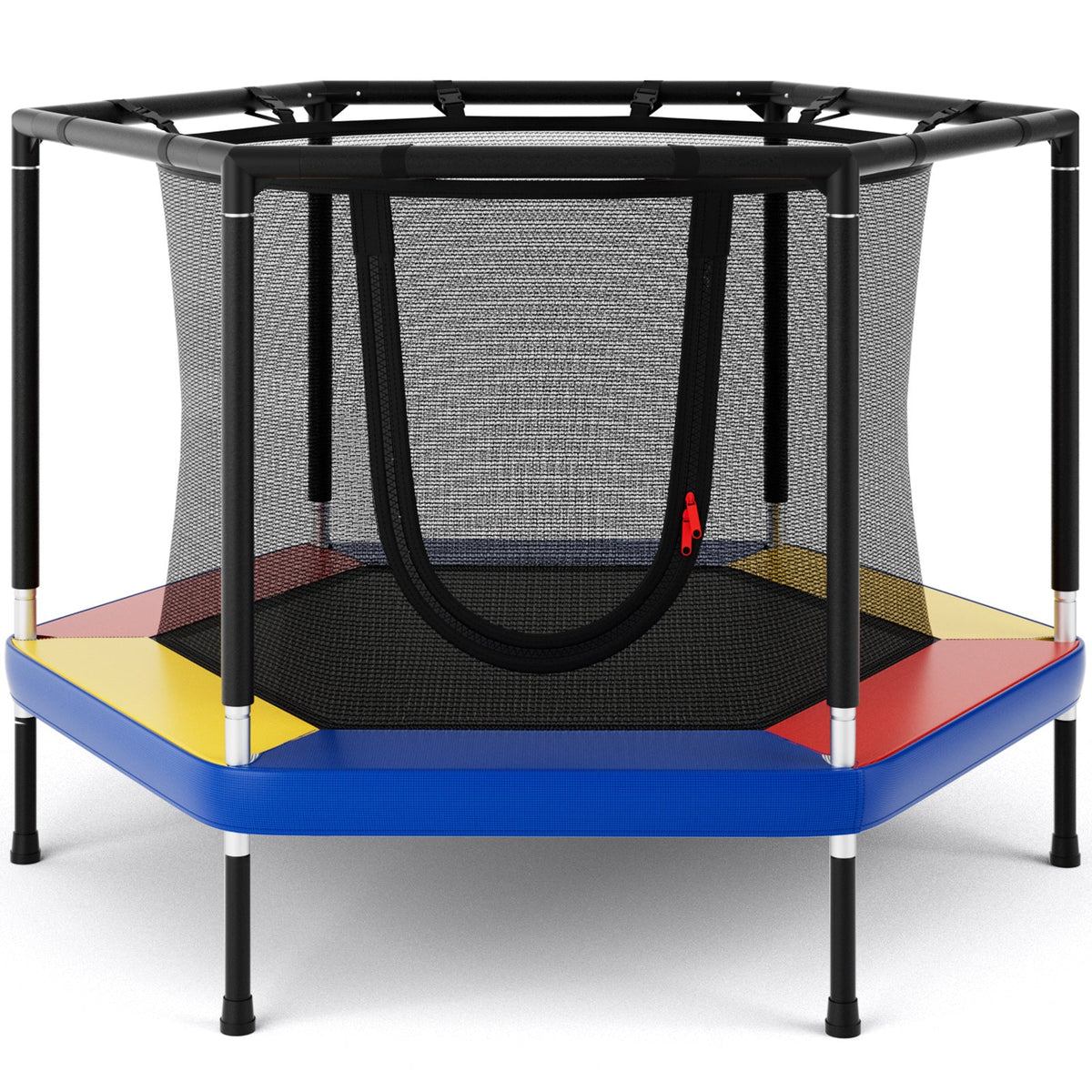 4 FT Small Toddler Recreational Trampoline with Safety Enclosure Net-Colorful