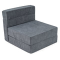 4-in-1 Folding Sofa Bed with Corduroy Cover and Smooth Zipper for Living Room