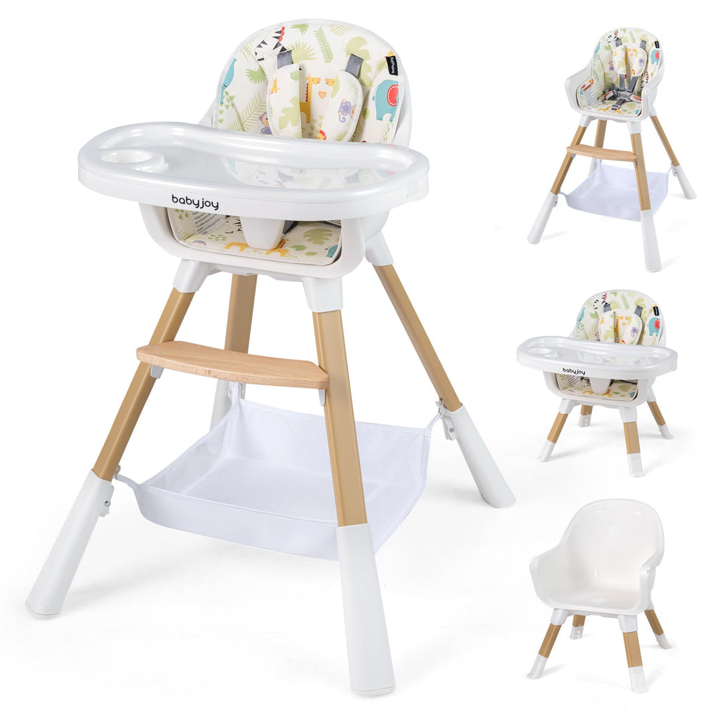 4 in 1 High Chair for Babies Convertible Toddler Highchair-Multicolor