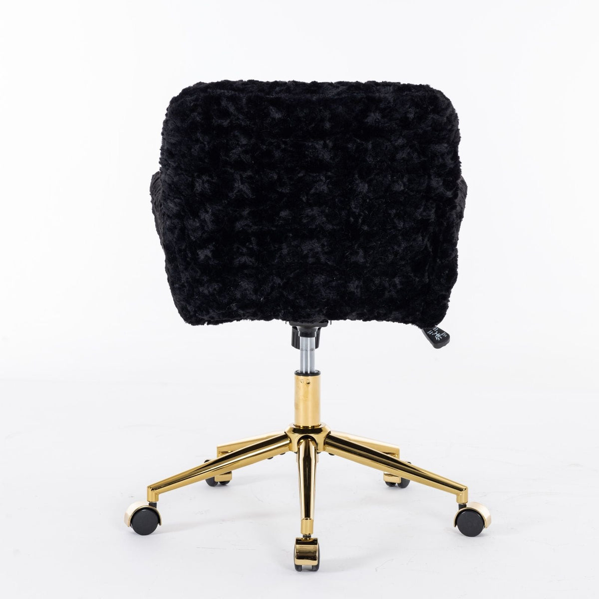 Office Chair, Artificial Rabbit Hair Home Office Chair With Metal Base, Adjustable Desk Chair Swivel Office Chair, Vanity Chair