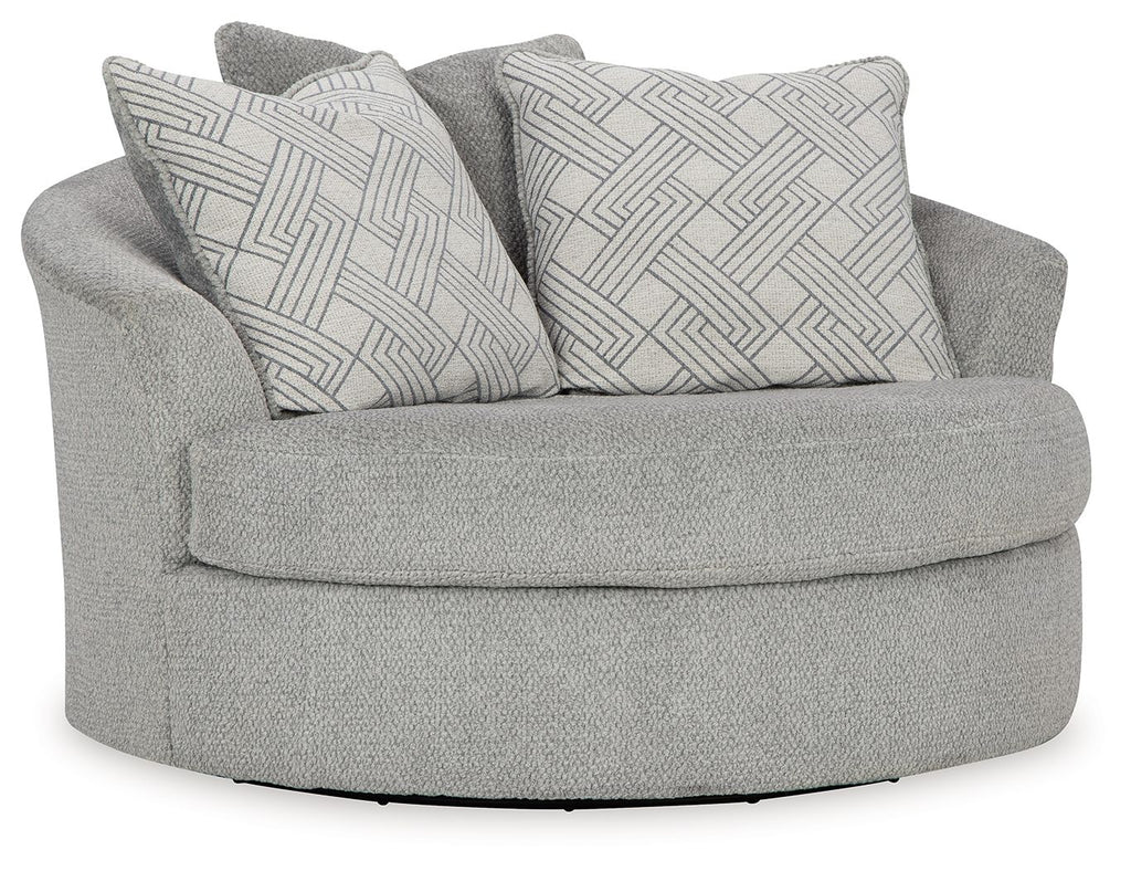 Casselbury - Oversized Swivel Accent Chair - Cement