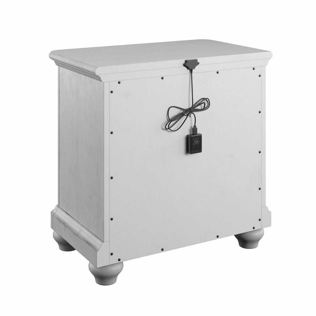 3 Drawer Nightstand With USB - Gray - Wood