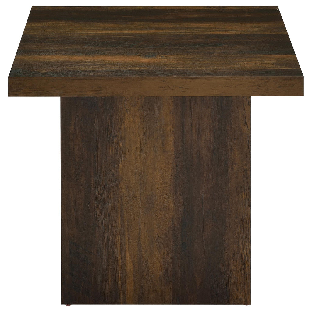 Devar Square Engineered Wood Side End Table Dark Pine