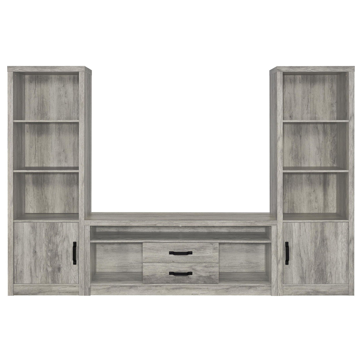 Burke 3-piece 59-inch TV Entertainment Center Grey Driftwood